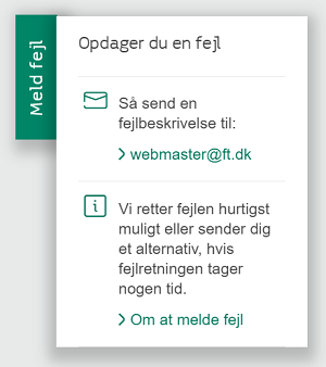Slide in genvej til at melde fejl